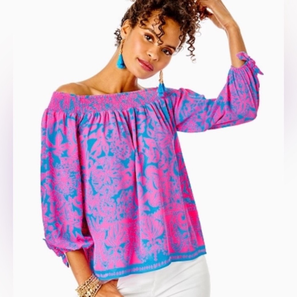 Lilly Pulitzer top off the shoulder